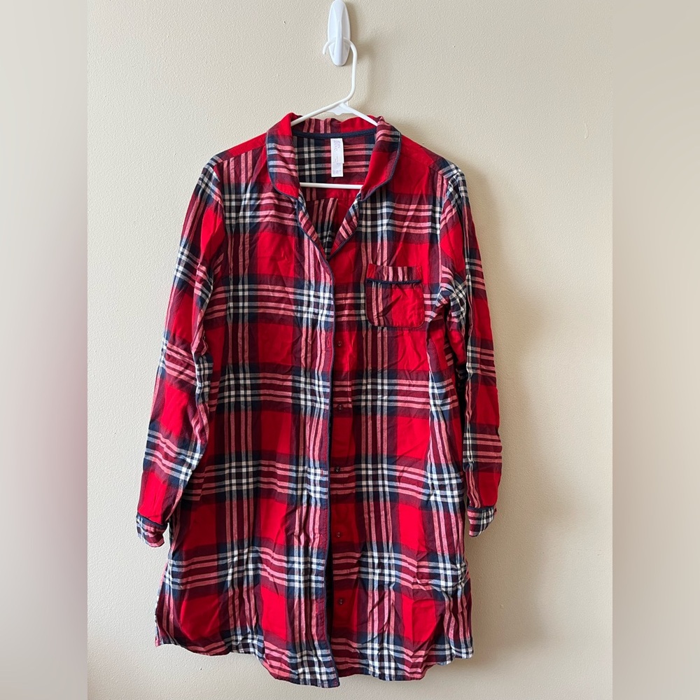 Stars Above 100% Cotton Perfectly Cozy Flannel Pajama Button-Up Shirt